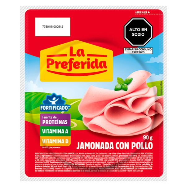 Jamonada con pollo la preferida paquete 90g