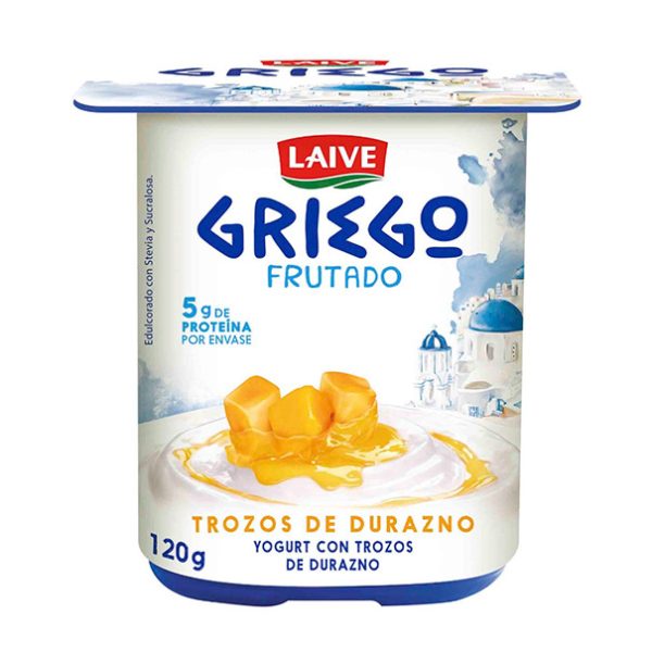 Yogurt griego laive durazno vaso 120g