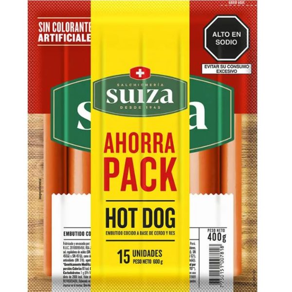Pack hot dog suiza 200+400g
