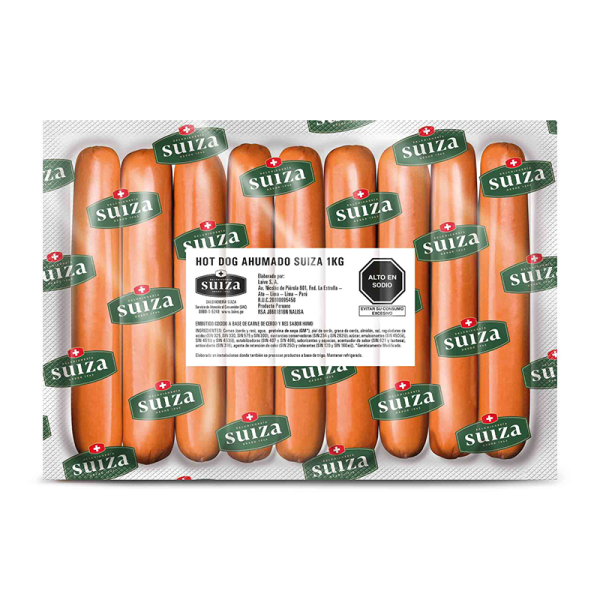 Hot dog ahumado suiza paquete