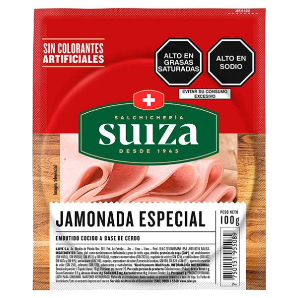 Jamonada especial suiza paquete 100g (caja x 25un)